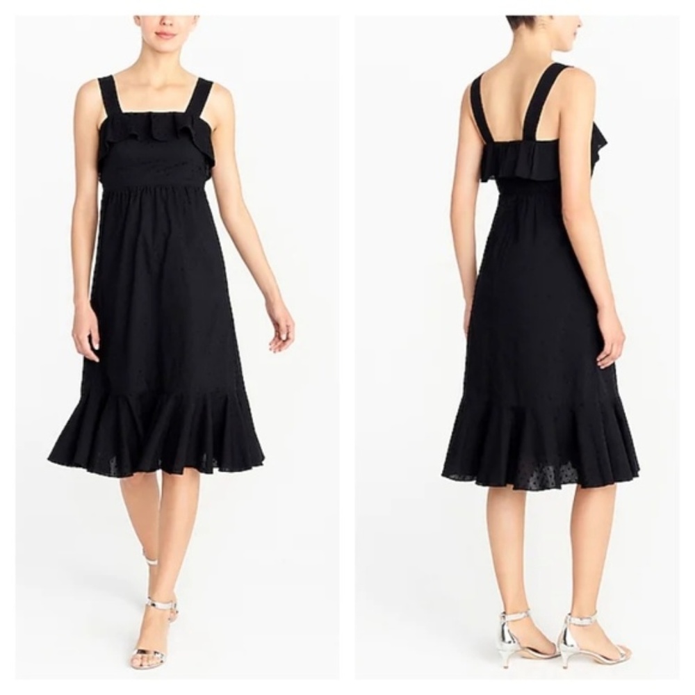 J.Crew Women's Black Cotton Summer Midi Dress